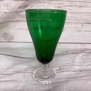 Vintage Anchor Hocking Boopie Burple Forest Green Water Glass Goblet